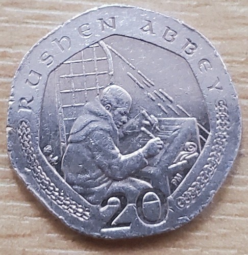 20p coin isle man rushen - of,