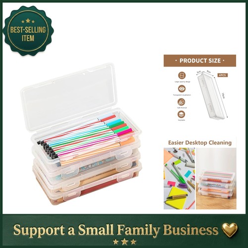 Clear pencil box set 4 - clear,