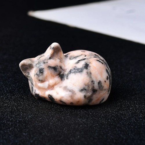 Crystal sleeping cat figurines - crystal,
