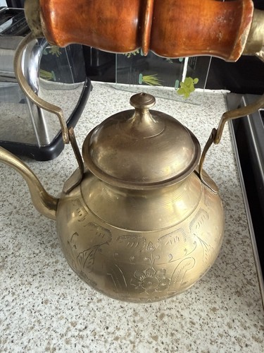 Brass tea kettle - brass,