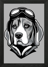 Pilot Beagle Dog Framed Wall