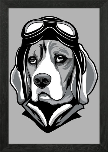 Pilot beagle dog framed wall - beagle,