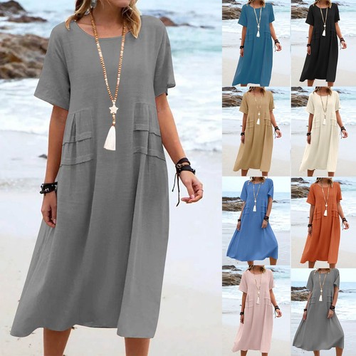 Womens summer baggy midi - baggy, dress