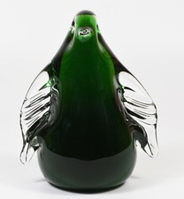 Lovely Large Vintage Wedgwood Green Art Glass Penguin