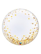 Qualatex 24 Inch Deco Bubble Gold Confetti Dots Balloon