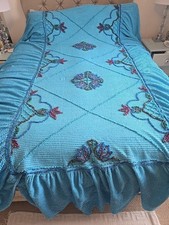 Vintage candlewick, chenille, bed spread, cover, throw, blanket
