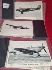 9 X Original Aircraft Recognition Card Photo WW2 Inc Hurricane, Fortress Etc