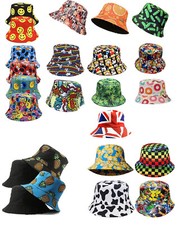 Retro Bucket Hat Reversible Festival holiday outdoor sun UK