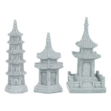 3pcs miniature statues pagoda