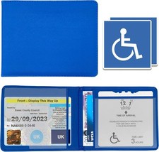 Disabled Blue Badge Holder Wallet for Car - PU Leather One Size, 