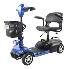 BLUE Lightweight Electric Boot Mobility Scooter Easy Folding USB Port LED Light