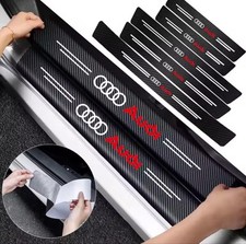 5Pcs Car Door Sill Protector ​Carbon Fibre Finish For Audi