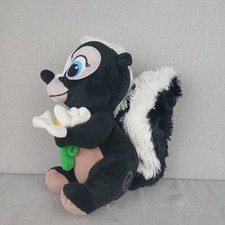 Disney Store Flower The Skunk Bambi Plush Soft Toy Plush Holding Flower