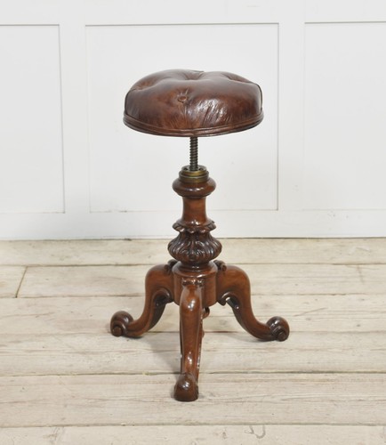 Walnut adjustable piano stool - walnut,