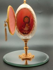 Rider & Smart Handcrafted Real Goose Egg Diorama – Hinged Fabergé-Style