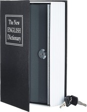 Amazon Basics Hidden Book Safe-Key Lock  w/2 Key Secret Storage Box Large Black