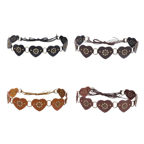 Retro heart rings chain belt - heart,