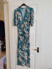 Love and Rose Green Long Dress Ruched Front Fabulous Size 12