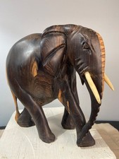 Hand-Carved Ebony Elephant  7"