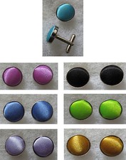 MENS WOVEN SOLID COLOURED ROUND CUFFLINKS IN 28 COLOURS