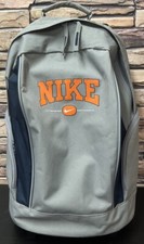 Vintage Nike Rolling Wheeled Backpack Travel Grey And Orange School Bag