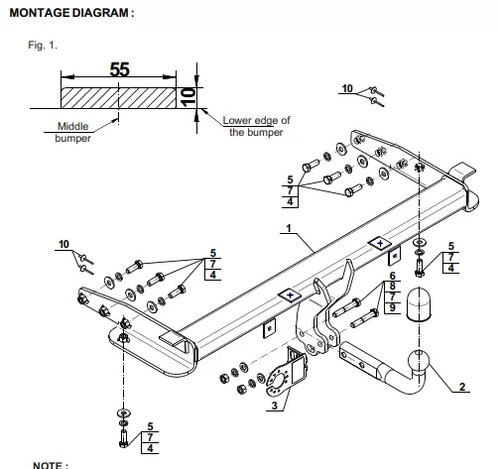 Swan neck tow bar for - tow,