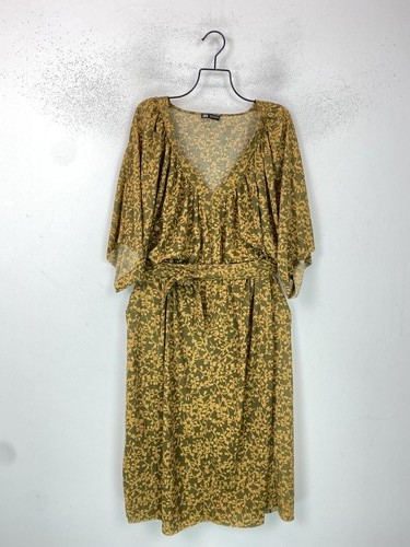 Zara green yellow printed knee - green,