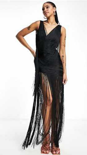 Asos design black - design, fringe