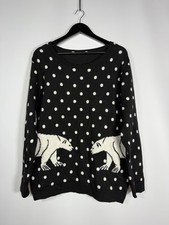 CHRISTMAS POLAR BEAR Jumper - XL - Black - Great Condition - Women’s