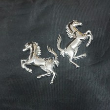 Pair Silver Chrome Horse Metal