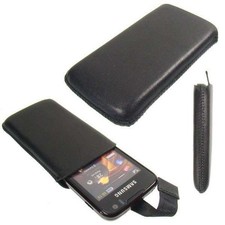 caseroxx Slide-Pouch for Samsung S8000 Jet in black made of faux leather