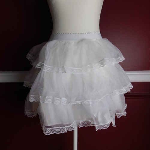 White layered tulle petticoat - white,