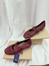 PAVERS NEW Ladies Size 7 Burgandy Small Heel Shoes With Strap CG W70