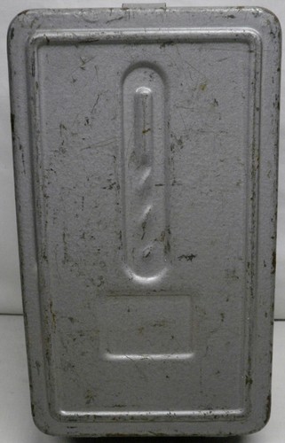 Metal drill bit box - metal, empty