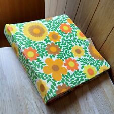 Retri Scrapbook 1960s Marimekko ? Orange Flower Power Fabric Spider Web Paper
