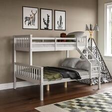 SALE Triple Sleeper Bunk Bed Wood Solid Pine Single Double Kids Bedroom White