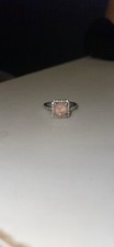 Emmy London 18ct White Gold Morganite & 0.20ct Diamond Ring