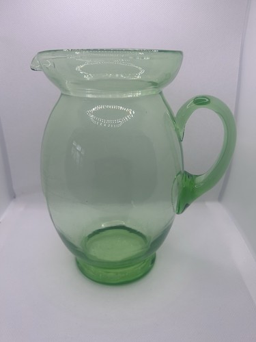 Vintage green glass jug - green,