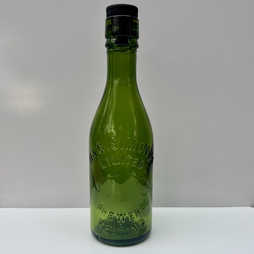 Antique green glass beer - green,