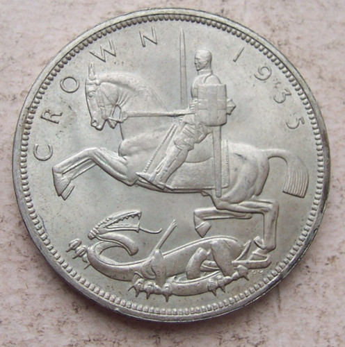 1935 silver crown coin 25th - 1935,