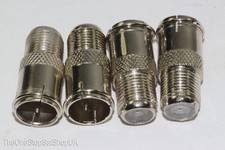 4 x F Male Plug Easy Quick Fast Fit Push On Satellite Connector Adaptor