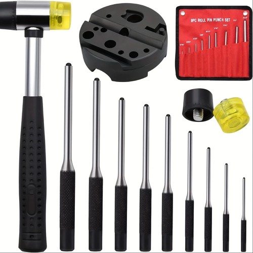 Steel roll pin punch set - pin, with