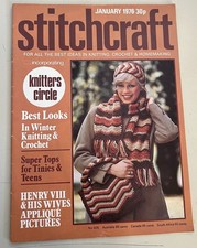 Stitchcraft Knitting Crochet, Needlework Magazine January 1976