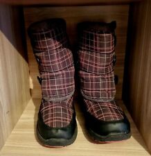 Karrimor Women's Weathertite Winter Pink&Grey Check Pull On Snow Boots Size UK 7