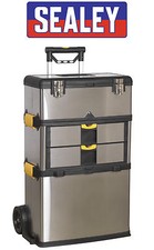 Sealey Rolling Mobile Stainless Steel/Composite 3 Compartment Tool Box AP855