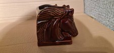 VINTAGE DUAL Horse Heads BROWN