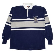 BARBARIAN Navy Polo Shirt Rugby Penn State University Long Sleeve Cotton Mens XL