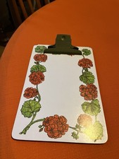 Vintage Taunton Vale Melamine Clipboard With Red Flowers 28x19cm