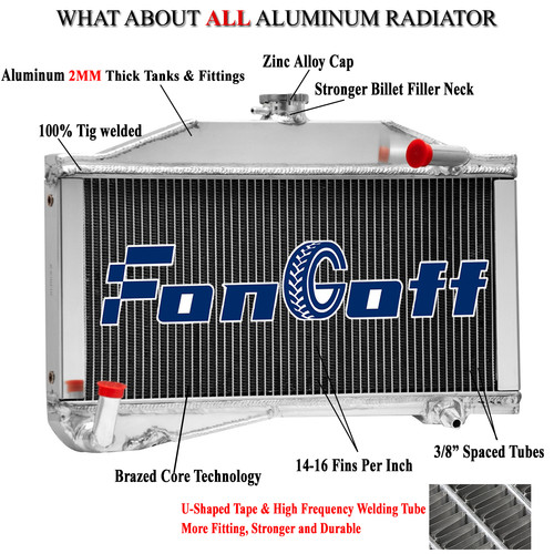 Row core aluminum - 2-row, radiator