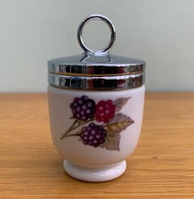 Royal Worcester Porcelain Egg Coddler "Evesham" Blackberries Peach/Plum 
